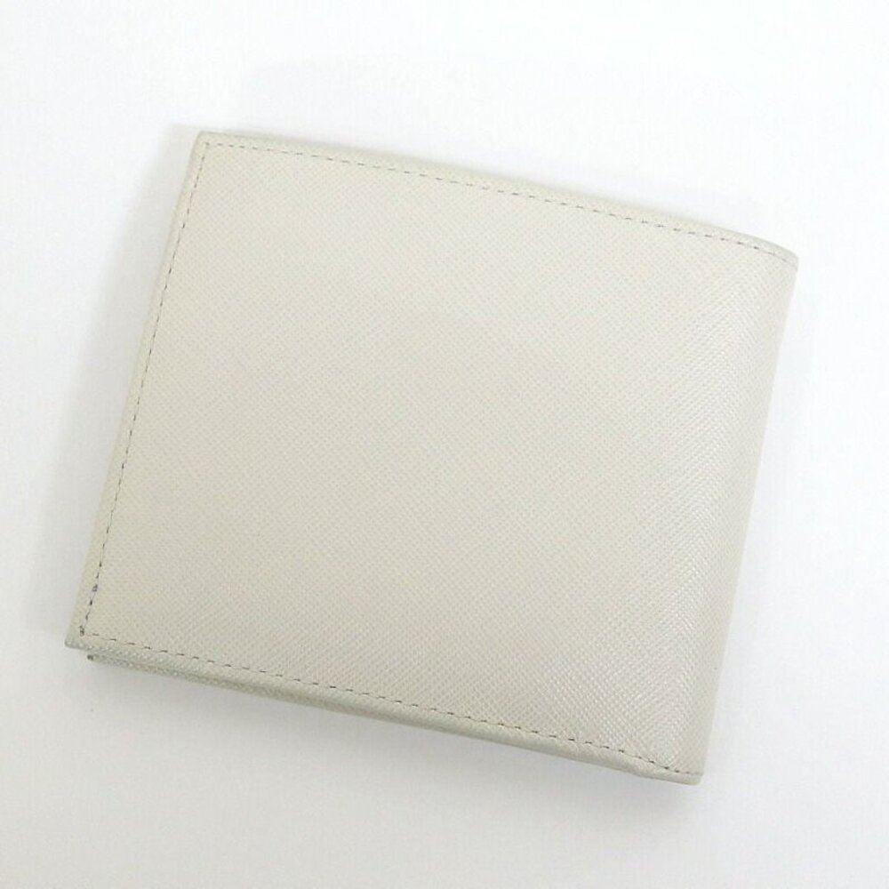 Prada Bifold Compact Wallet Saffiano Leather White Silver - Picture 2 of 7